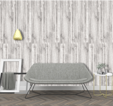 Papel pintado madera gris desgastada - TenVinilo
