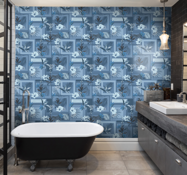 Papel decorativo para baño naturaleza floral  - TenVinilo