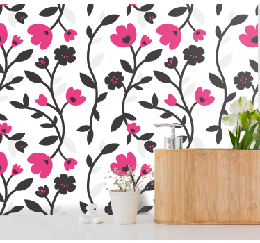 Papel pintado para baño Textura rosa - TenVinilo