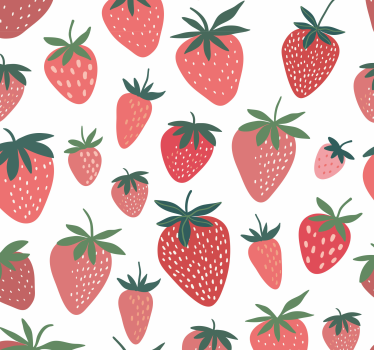Papel pintado para cocinas Mano dibujar fresas - TenVinilo