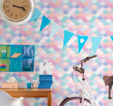 Papel pintado para salón Círculos colgantes geométricos - TenVinilo