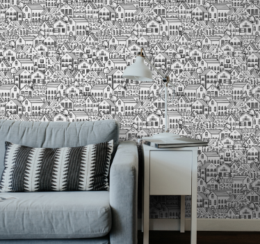 Papel para pared para salón motivos de ciudad - TenVinilo