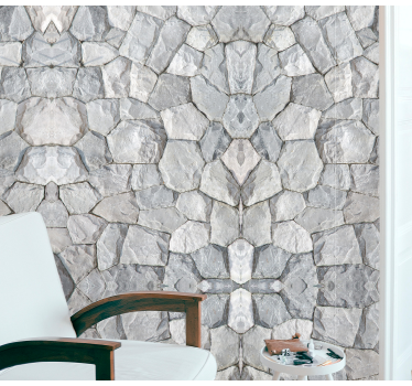Papel pintado piedra áspero en estructura muro - TenVinilo