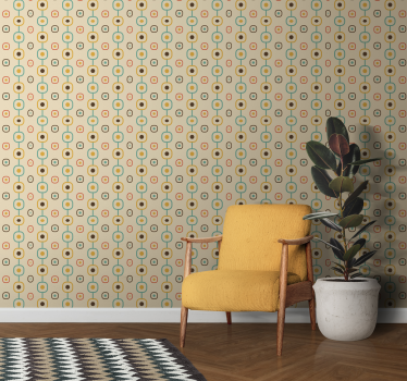 Papel pintado retro geométrico de los años 60 - TenVinilo