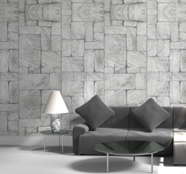 Papel pintado piedras grises en mosaico - TenVinilo