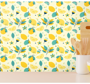 Papel pintado texturas Limones divertidos - TenVinilo