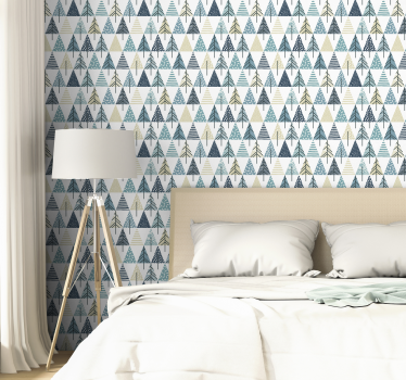 Papel pared de triángulos patrón nórdico - TenVinilo