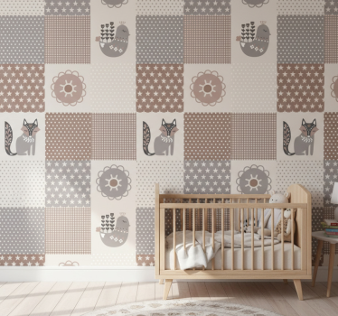 Papel tapiz animales animales y azulejos nórdicos - TenVinilo