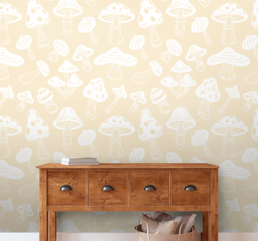Papel tapiz animales bocetos de hongos - TenVinilo