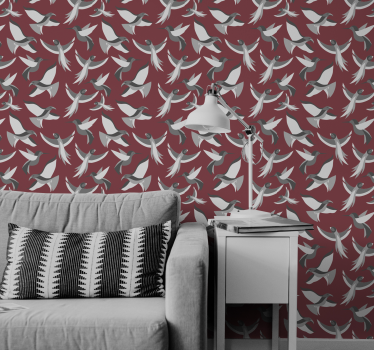 Papel tapiz animales diseño de pájaros voladores - TenVinilo