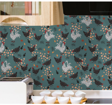 Papel tapiz animales encantador motivo de gallina - TenVinilo