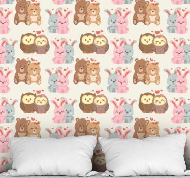 Papel tapiz animales encantadoras duplas de animales - TenVinilo