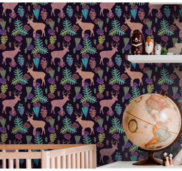 Papel tapiz animales escena del bosque encantado - TenVinilo