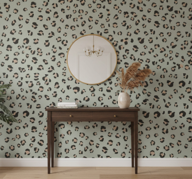 Papel tapiz animales estampado de leopardo acuarelado - TenVinilo