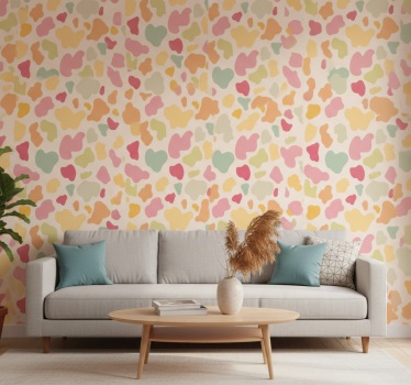 Papel tapiz animales estampado de vaca arcoíris - TenVinilo