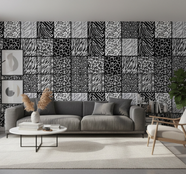 Papel tapiz animales estampados de diferentes animales - TenVinilo