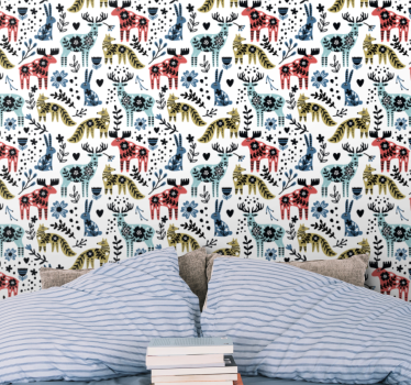 Papel tapiz animales fauna escandinava - TenVinilo