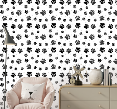 Papel tapiz animales huellas de patas - TenVinilo