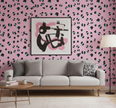 Papel tapiz animales leopardo rosa - TenVinilo