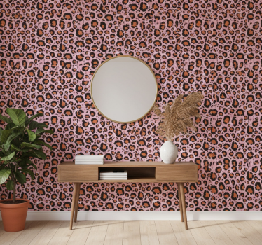 Papel tapiz animales motivo de leopardo rosa - TenVinilo