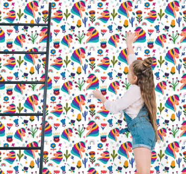 Papel tapiz animales motivo floral tucán - TenVinilo