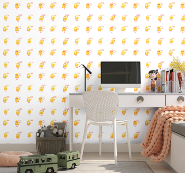 Papel tapiz animales patrón de dibujos animados de pollito - TenVinilo
