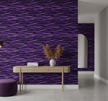 Papel tapiz animales patrón olas moradas - TenVinilo