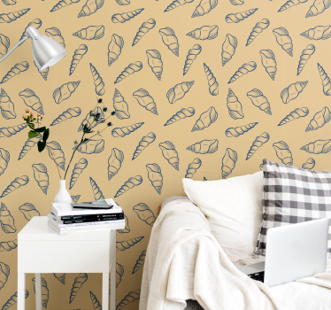 Papel tapiz animales patrones de conchas en espiral - TenVinilo