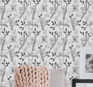 Papel tapiz animales patrones de koala - TenVinilo