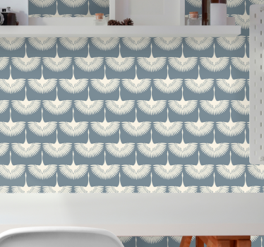 Papel tapiz pájaros elegante patrón de cigüeñas voladoras - TenVinilo
