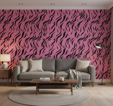 Papel tapiz animales piel de tigre rosa - TenVinilo