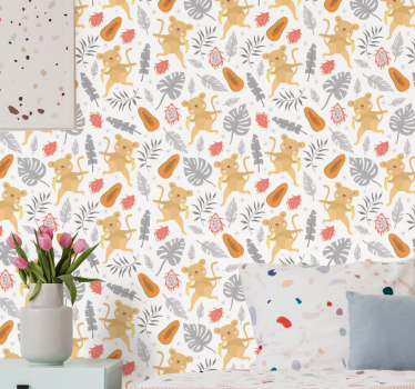 Papel tapiz pájaros tiempo de juego de safari - TenVinilo