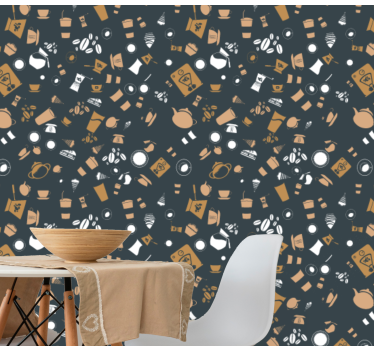 Papel tapiz comedor motivos de café - TenVinilo
