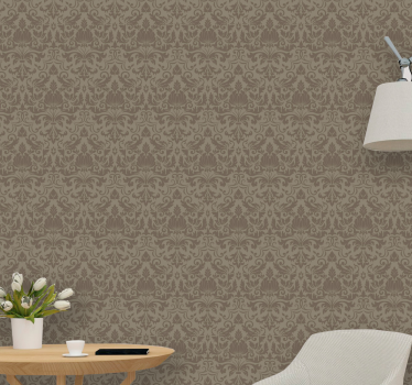 Papel tapiz barroco elegantes detalles florales - TenVinilo