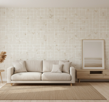 Papel tapiz beige color crema con óptica de lino - TenVinilo