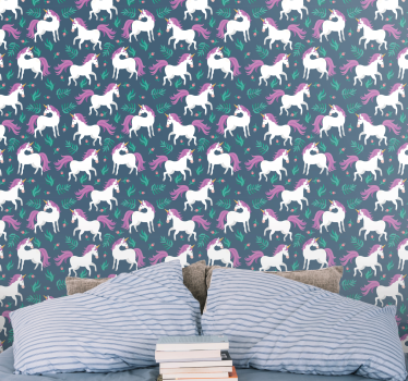 Papel tapiz caballos unicornios magicos - TenVinilo