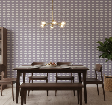 Papel tapiz comedor círculos geométricos grises y morados - TenVinilo