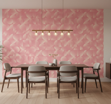 Papel tapiz comedor pastel semicírculos - TenVinilo