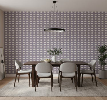 Papel tapiz comedor patrón de lunares minimalista - TenVinilo