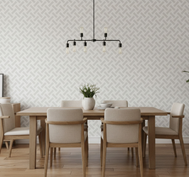 Papel tapiz comedor patrón geométrico blanco cuadrado - TenVinilo