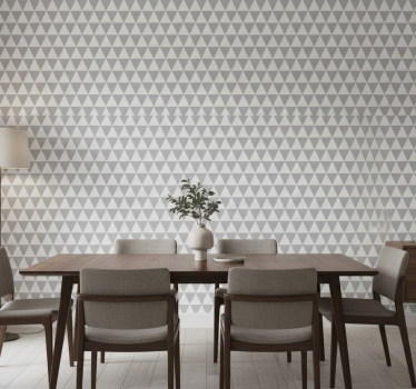 Papel tapiz comedor patrón triangular geométrico - TenVinilo