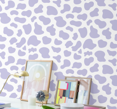 Papel tapiz leopardos manchas moradas - TenVinilo