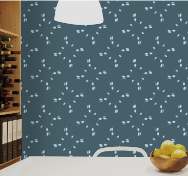 Papel tapiz moderno diseño de patrón de flores - TenVinilo