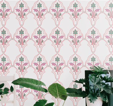 Papel tapiz flores motivo floral de damasco - TenVinilo