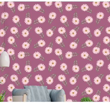 Papel tapiz flores ambiente floral - TenVinilo