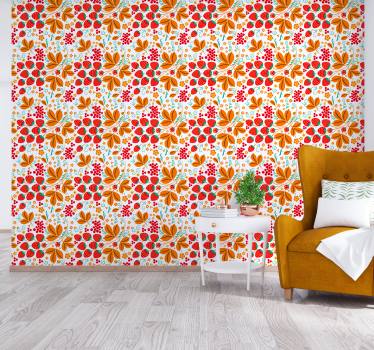 Papel tapiz flores arreglo floral brillante - TenVinilo