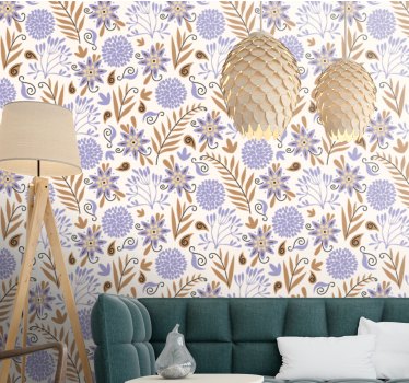 Papel tapiz flores arreglo floral estampado - TenVinilo
