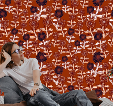 Papel tapiz flores arreglo floral vibrante - TenVinilo