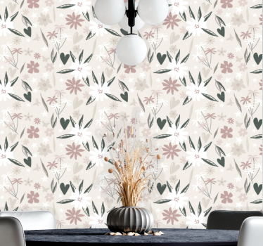 Papel tapiz flores botánico floral - TenVinilo