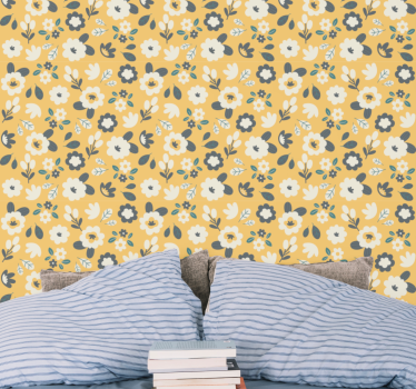 Papel tapiz flores característica floral del dormitorio - TenVinilo